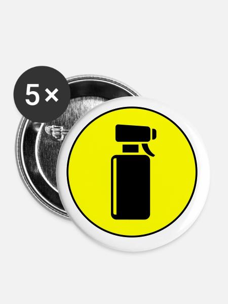 Barber Frisör Kreis - Buttons klein 25 mm (5er Pack) - Weiß