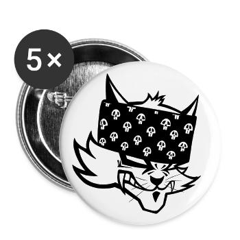 MAD CAT - Buttons small 1''/25 mm (5-pack) - white - Front