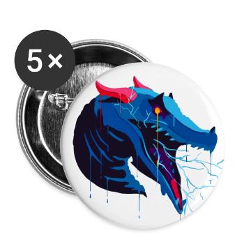 A Beautiful and Frightening Behir Monter Design - Buttons small 1''/25 mm (5-pack) - white - Front