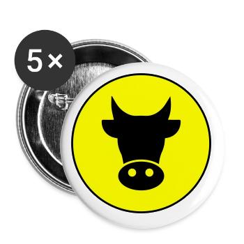 Cow head - Buttons small 1''/25 mm (5-pack) - white - Front