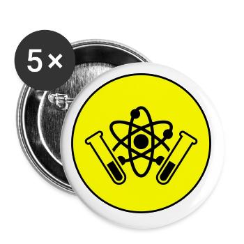 Symbole du tube à essai - Lot de 5 petits badges (25 mm) - blanc - Devant