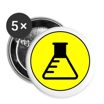 Icône de tube à essai - Lot de 5 petits badges (25 mm) - blanc - Devant