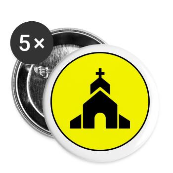 Kirche glaube - Buttons klein 25 mm (5er Pack) - Weiß - Vorne