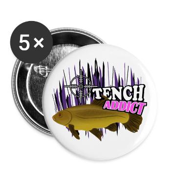Schleie - Buttons klein 25 mm (5er Pack) - Weiß - Vorne