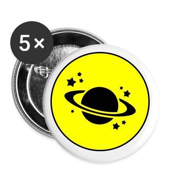 Icône Saturne - Lot de 5 petits badges (25 mm) - blanc - Devant