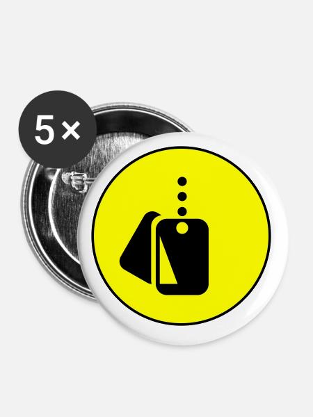Abzeichen Icon symbol - Buttons klein 25 mm (5er Pack) - Weiß