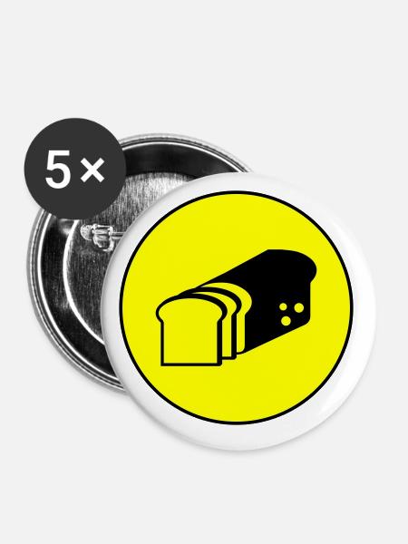Brot icon symbol - Buttons klein 25 mm (5er Pack) - Weiß