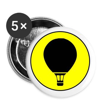 Hot air balloon icon - Buttons small 1''/25 mm (5-pack) - white - Front