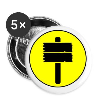 Icône de signalisation - Lot de 5 petits badges (25 mm) - blanc - Devant