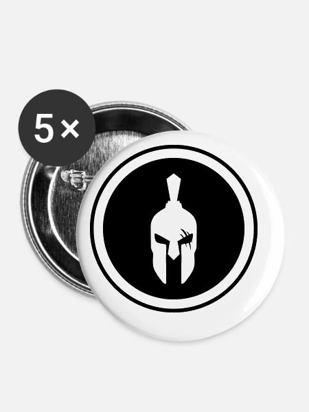 Spartaner Helm - Buttons klein 25 mm (5er Pack) - Weiß