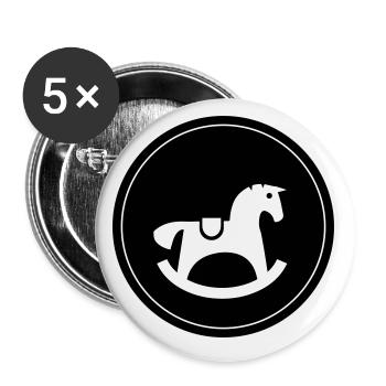 Cheval à bascule Jouet Bébé - Lot de 5 petits badges (25 mm) - blanc - Devant