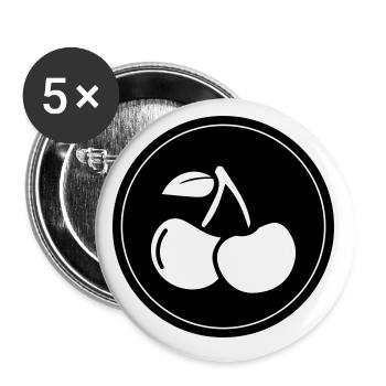 Cherry fruit - Buttons small 1''/25 mm (5-pack) - white - Front
