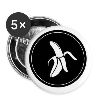 Banana Icon - Buttons small 1''/25 mm (5-pack) - white - Front