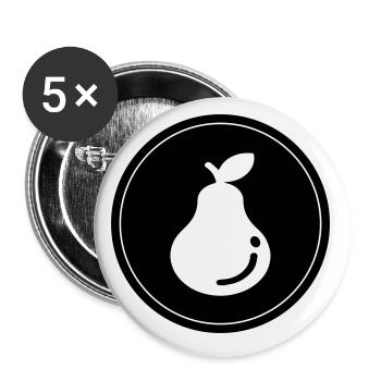 Pear Fruit - Buttons small 1''/25 mm (5-pack) - white - Front