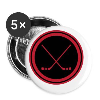 Eishockey hockeyschläger - Buttons klein 25 mm (5er Pack) - Weiß - Vorne