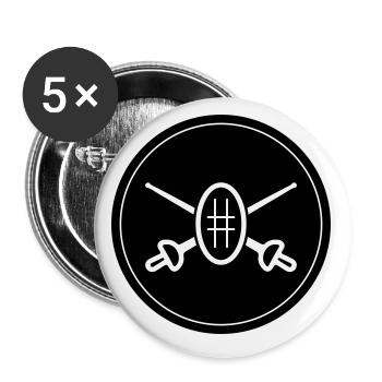Fencing Sword Circle - Buttons small 1''/25 mm (5-pack) - white - Front