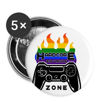 Pour les joueurs et les gaymers - Lot de 5 petits badges (25 mm) - blanc - Devant