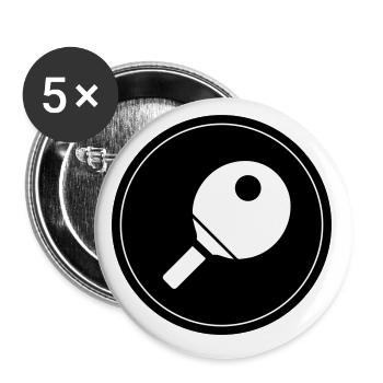 Ping-pong de table - Lot de 5 petits badges (25 mm) - blanc - Devant