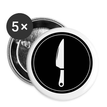 Icône Messer - Lot de 5 petits badges (25 mm) - blanc - Devant