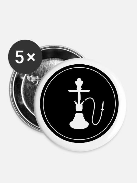 Bong Rauchen - Buttons klein 25 mm (5er Pack) - Weiß