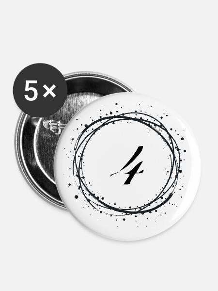 4 - Buttons klein 25 mm (5er Pack) - Weiß