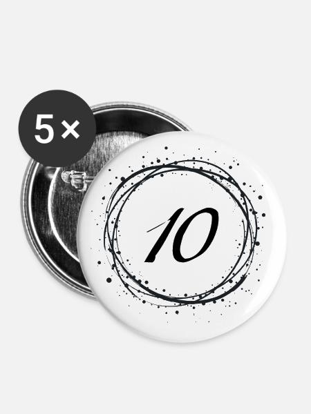 10 - Buttons klein 25 mm (5er Pack) - Weiß