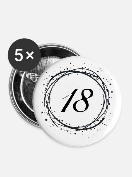 18 - Buttons klein 25 mm (5er Pack) - Weiß