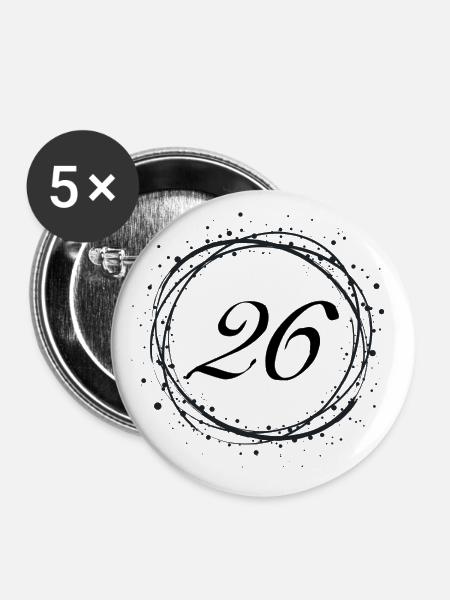 26 - Buttons klein 25 mm (5er Pack) - Weiß