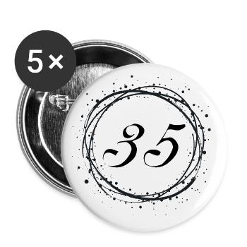 35 - Buttons klein 25 mm (5er Pack) - Weiß - Vorne
