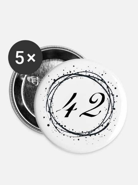 42 - Buttons klein 25 mm (5er Pack) - Weiß