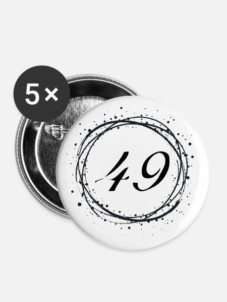 49 - Buttons klein 25 mm (5er Pack) - Weiß