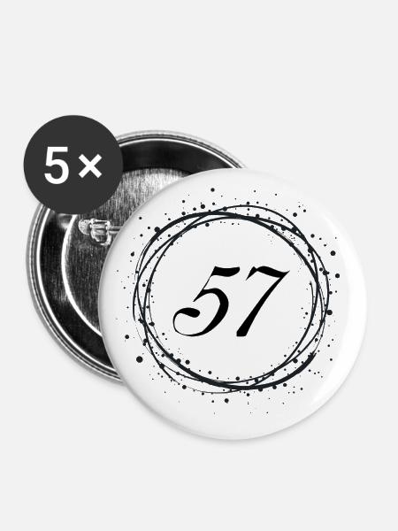 57 - Buttons klein 25 mm (5er Pack) - Weiß