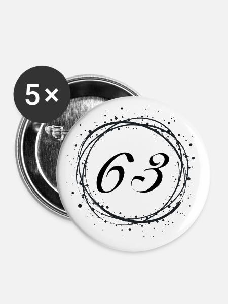 63 - Buttons klein 25 mm (5er Pack) - Weiß