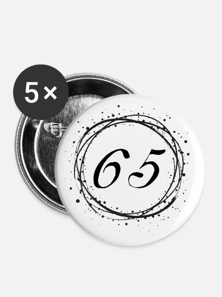 65 - Buttons klein 25 mm (5er Pack) - Weiß