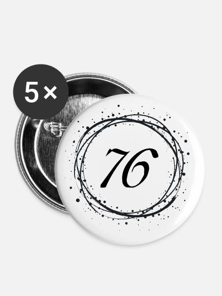 76 - Buttons klein 25 mm (5er Pack) - Weiß