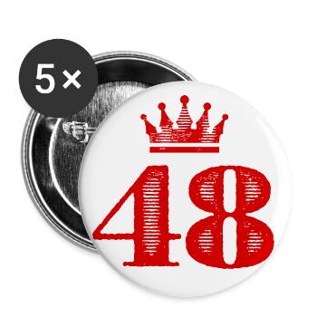 48 Number crown - Buttons small 1''/25 mm (5-pack) - white - Front