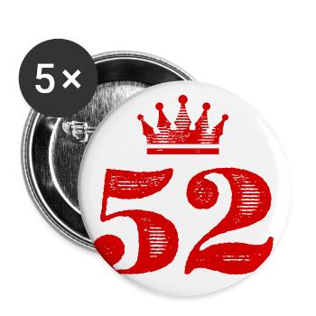52 Number crown - Buttons small 1''/25 mm (5-pack) - white - Front