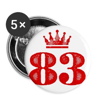 83 Number crown - Buttons small 1''/25 mm (5-pack) - white - Front