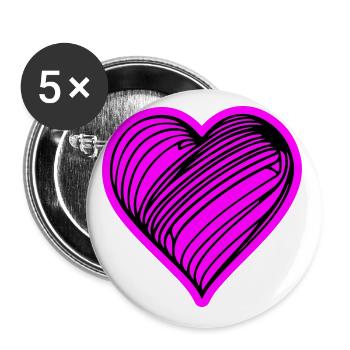 herz symbol love - Buttons klein 25 mm (5er Pack) - Weiß - Vorne