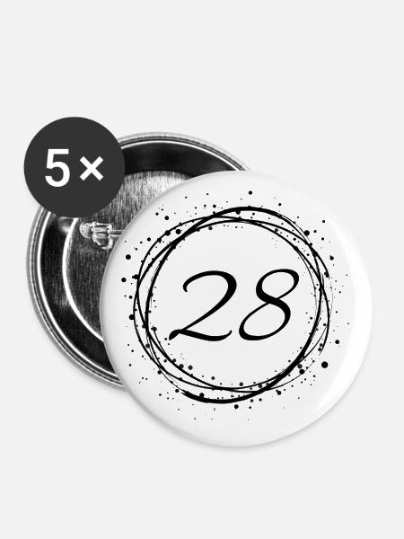 28 - Buttons klein 25 mm (5er Pack) - Weiß