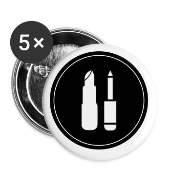 Make Up Cosmetic Icon - Buttons small 1''/25 mm (5-pack) - white - Front