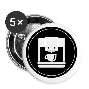 Icône de la machine à café - Lot de 5 petits badges (25 mm) - blanc - Devant