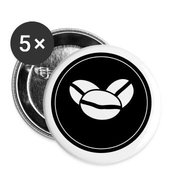 Coffee bean icon - Buttons small 1''/25 mm (5-pack) - white - Front