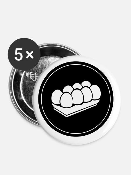 Eier symbol - Buttons klein 25 mm (5er Pack) - Weiß