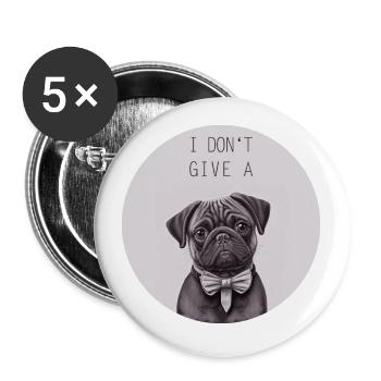 Je ne donne pas de carlin - Lot de 5 petits badges (25 mm) - blanc - Devant
