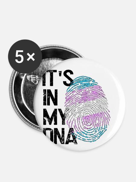 LGBTQ-Liebe in meiner DNA - Buttons klein 25 mm (5er Pack) - Weiß
