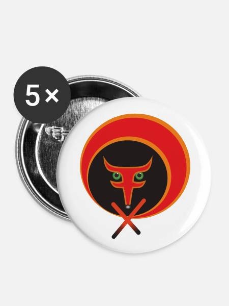 Der Rotfuchs des Lebens. - Buttons klein 25 mm (5er Pack) - Weiß