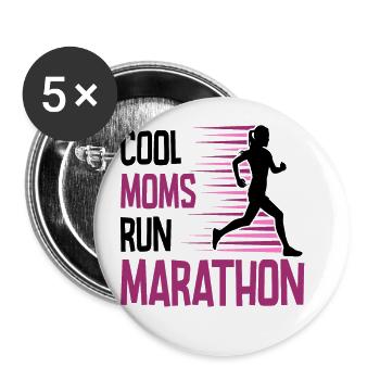 Laufen Sie 26,2 Meilen Marathon Herausforderung - Buttons klein 25 mm (5er Pack) - Weiß - Vorne