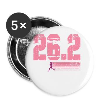 Laufen Sie 26,2 Meilen Marathon Herausforderung - Buttons klein 25 mm (5er Pack) - Weiß - Vorne