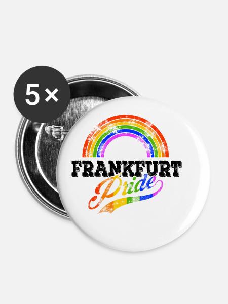 Pride Frankfurt - Buttons klein 25 mm (5er Pack) - Weiß